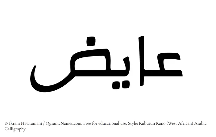 The Muslim name Aayiz written in Rubutun Kano calligraphic script