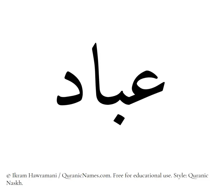 The Muslim name Abbad written in Quranic naskh script