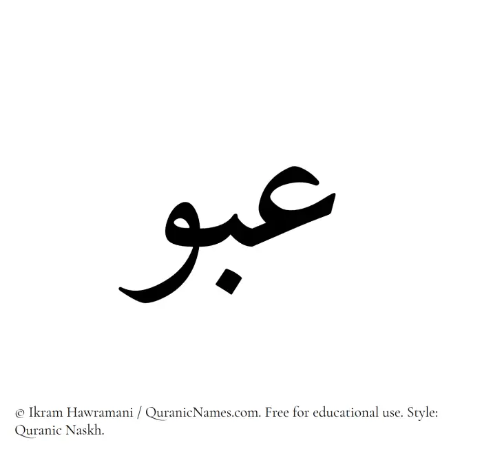 The Muslim name Abou written in Quranic naskh script