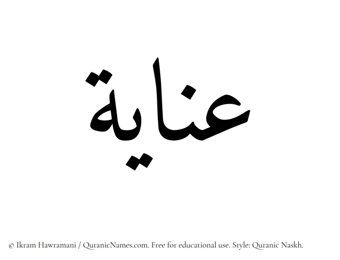 The Muslim name Anaya written in Quranic naskh script