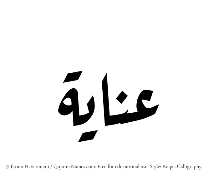The Muslim name Anaya written in Ruqaa calligraphic script
