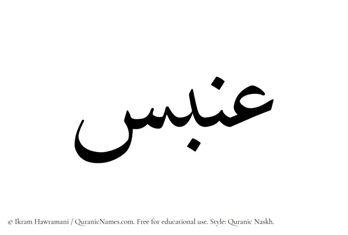 The Muslim name Anbas written in Quranic naskh script