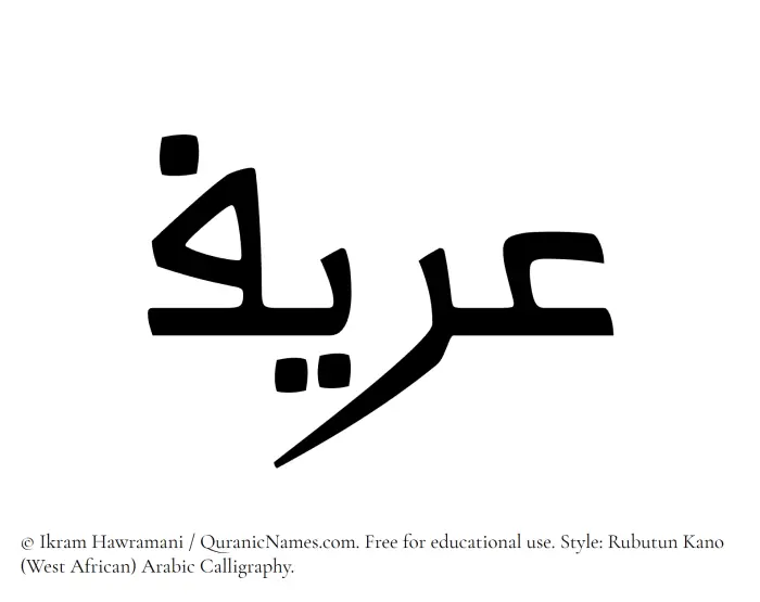 The Muslim name Areef written in Rubutun Kano calligraphic script