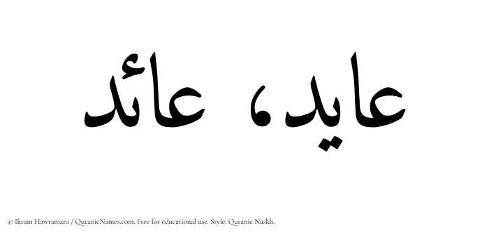 The Muslim name Ayed written in Quranic naskh script