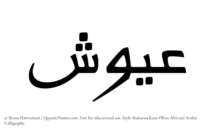 The Muslim name Ayoosh written in Rubutun Kano calligraphic script