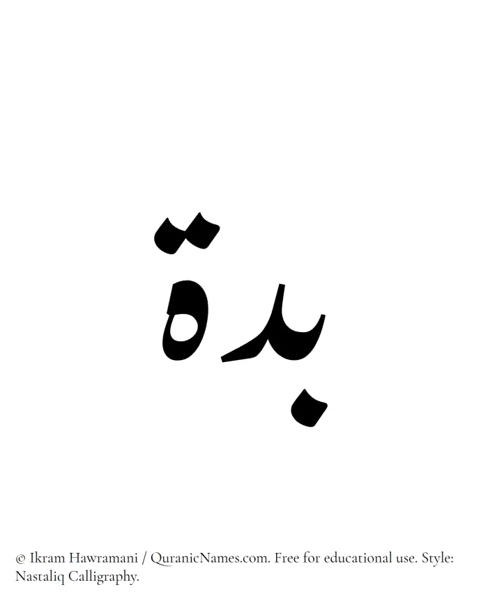 The Muslim name word Buddah written in Nastaliq calligraphic script