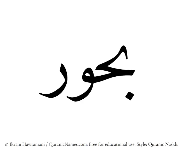 The Muslim name Buhur written in Quranic naskh script
