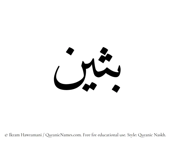 The Muslim name Busain written in Quranic naskh script