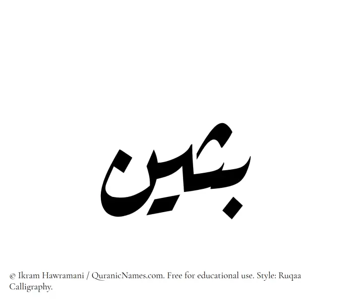 The Muslim name Busain written in Ruqaa calligraphic script