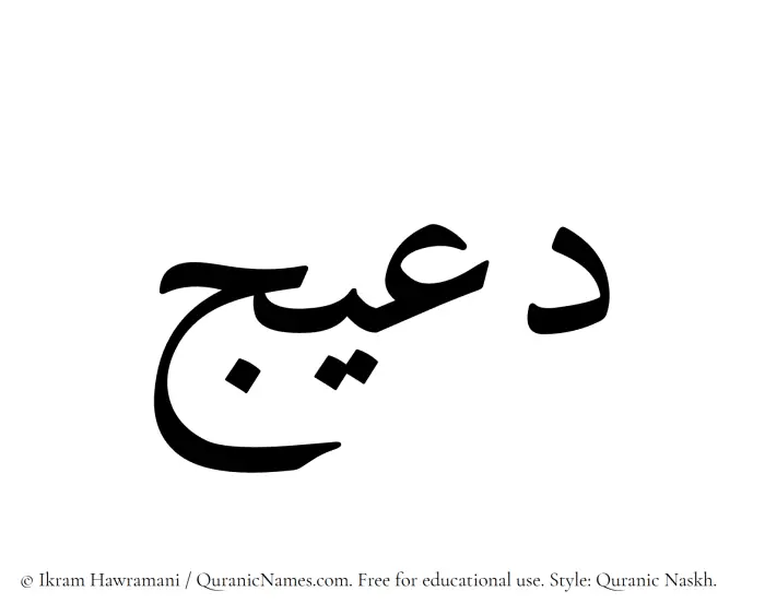 The Muslim name Daeej written in Quranic naskh script