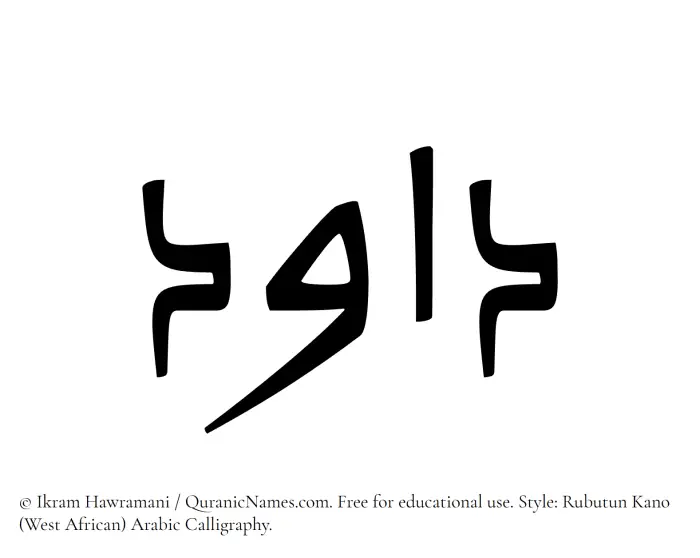 The Muslim name Davood written in Rubutun Kano calligraphic script