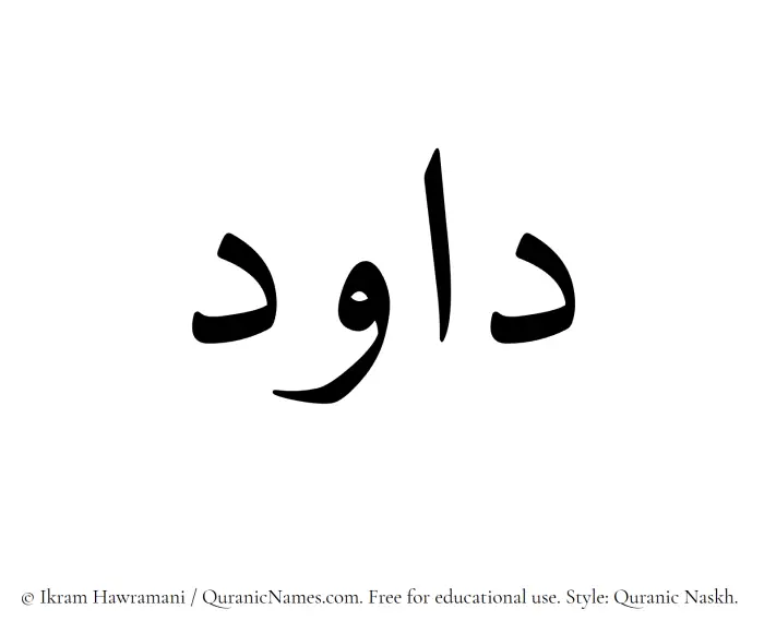 The Muslim name Davood written in Quranic naskh script