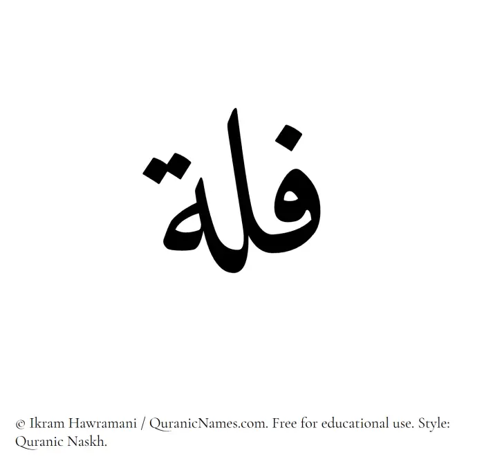 The Muslim name Fullah written in Quranic naskh script