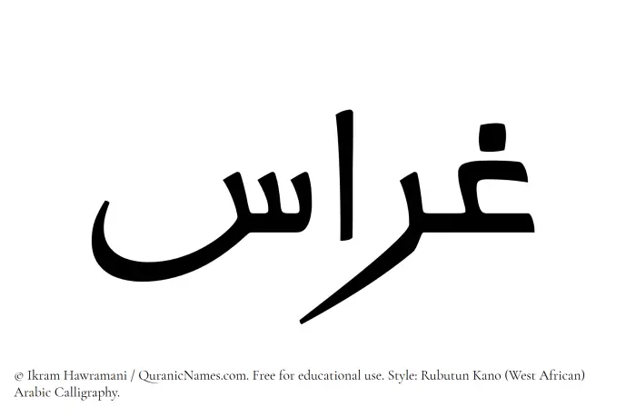 The Muslim name Gharras written in Rubutun Kano calligraphic script