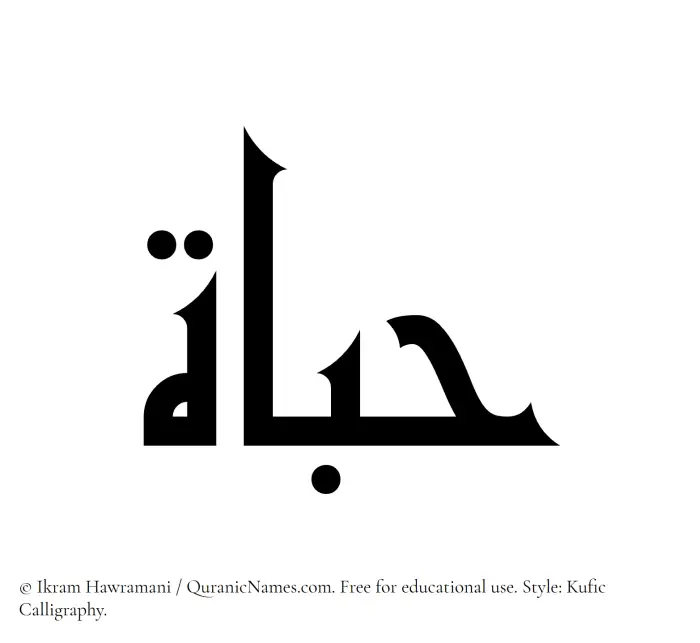 The Muslim name Habat written in Kufi/Kufic calligraphic script