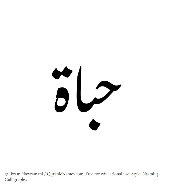 The Muslim name word Habat written in Nastaliq calligraphic script