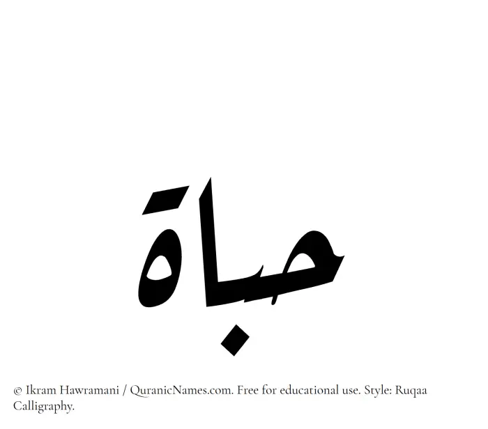 The Muslim name Habat written in Ruqaa calligraphic script