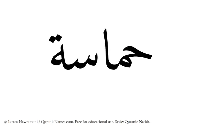 The Muslim name Hamasah written in Quranic naskh script