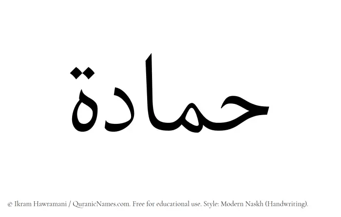 The Muslim name Hammadah written in naskh script