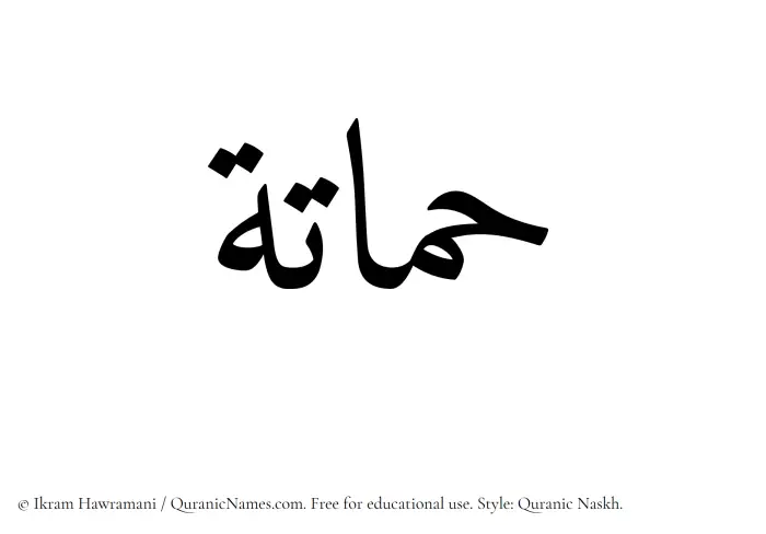 The Muslim name Hammatah written in Quranic naskh script