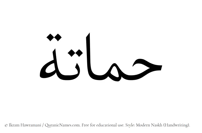 The Muslim name Hammatah written in naskh script