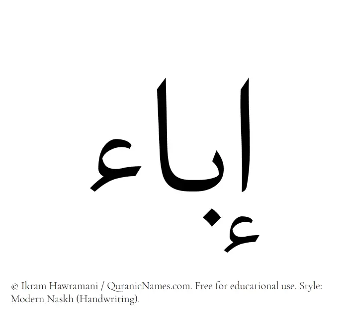 The Muslim name Iba written in naskh script