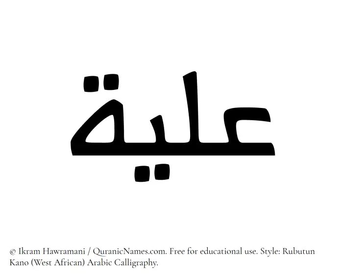 The Muslim name Iliya written in Rubutun Kano calligraphic script