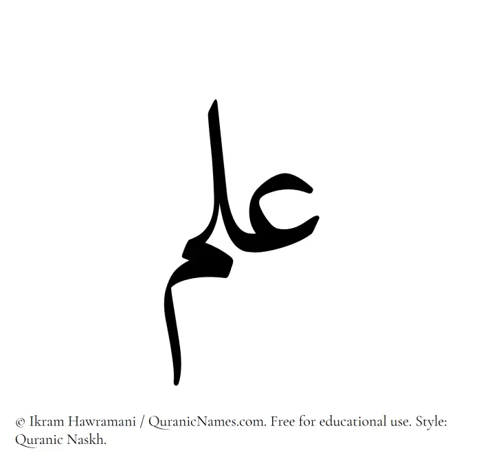 The Muslim name Ilm written in Quranic naskh script