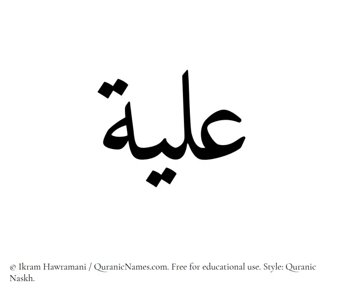 The Muslim name Ilya written in Quranic naskh script