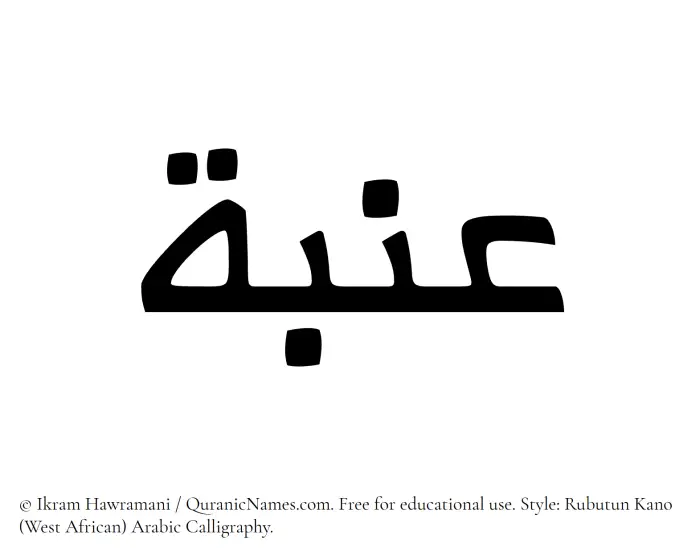 The Muslim name Inabah written in Rubutun Kano calligraphic script