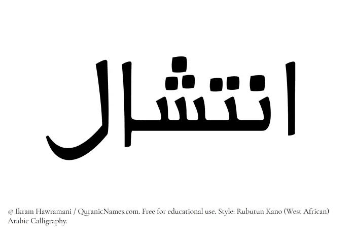 The Muslim name Intishal written in Rubutun Kano calligraphic script