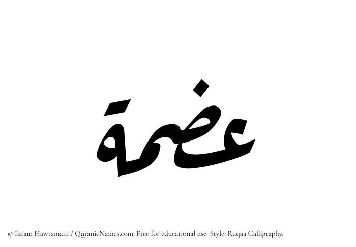 The Muslim name Izma written in Ruqaa calligraphic script