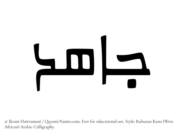 The Muslim name Jahid written in Rubutun Kano calligraphic script