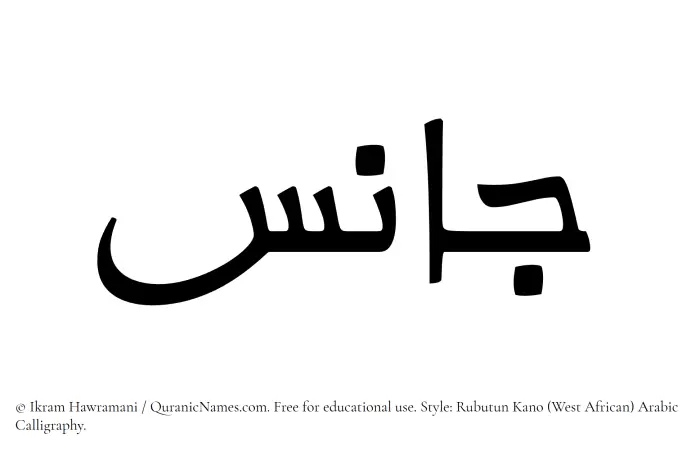 The Muslim name Janis written in Rubutun Kano calligraphic script