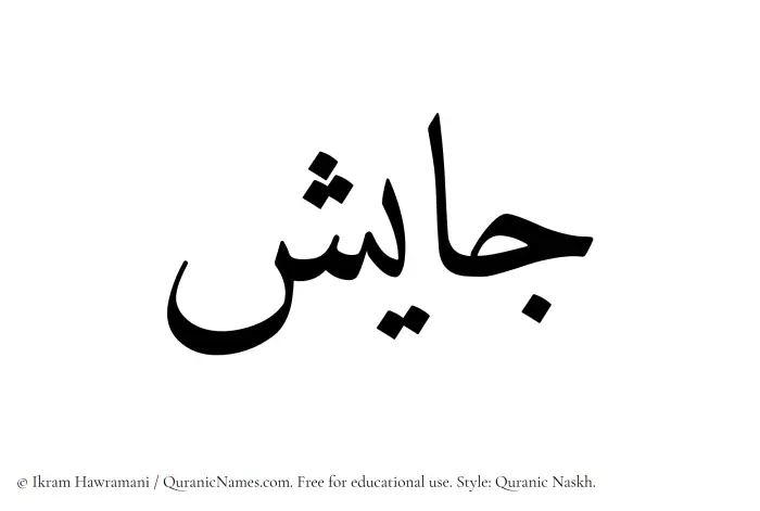 The Muslim name Jayesh written in Quranic naskh script