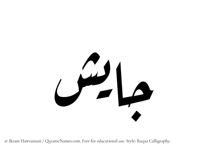 The Muslim name Jayesh written in Ruqaa calligraphic script