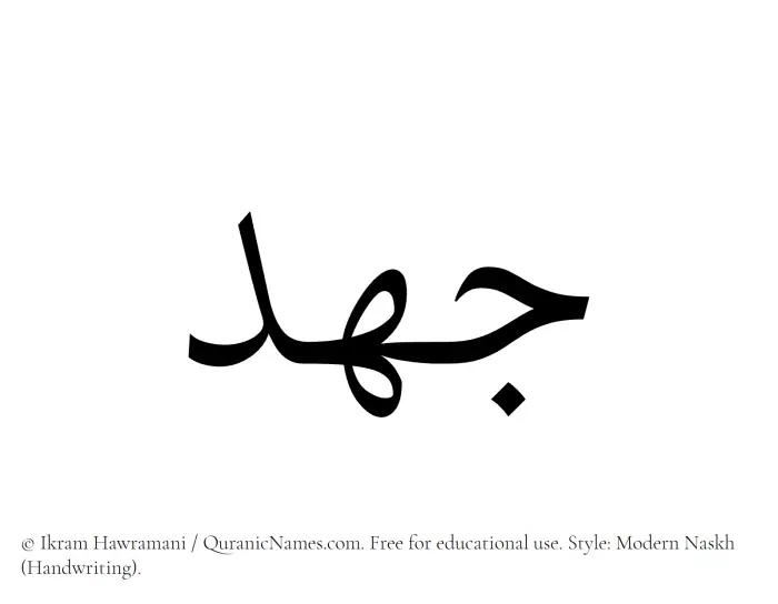 The Muslim name Johd written in naskh script