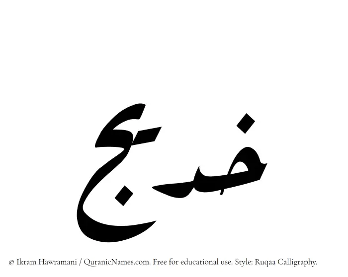The Muslim name Khadeej written in Ruqaa calligraphic script