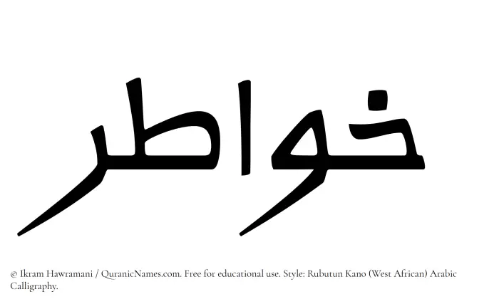 The Muslim name Khawatir written in Rubutun Kano calligraphic script