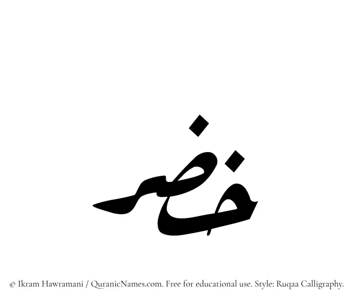 The Muslim name Khidr written in Ruqaa calligraphic script