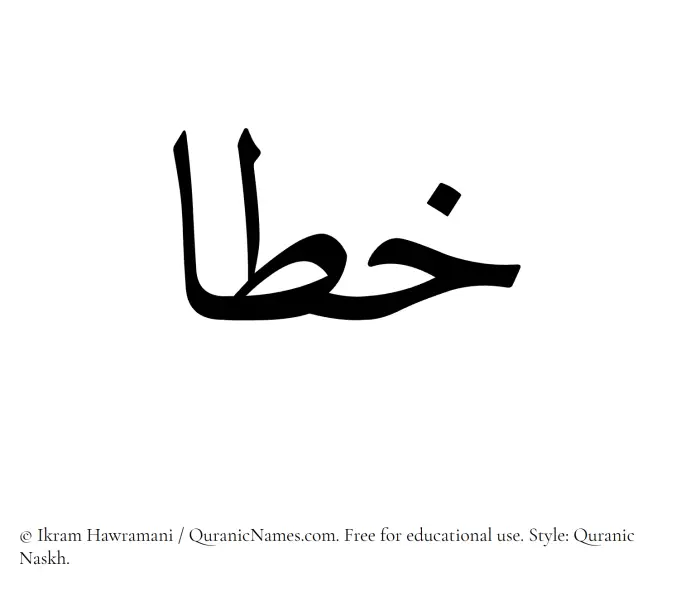 The Muslim name Khuta written in Quranic naskh script