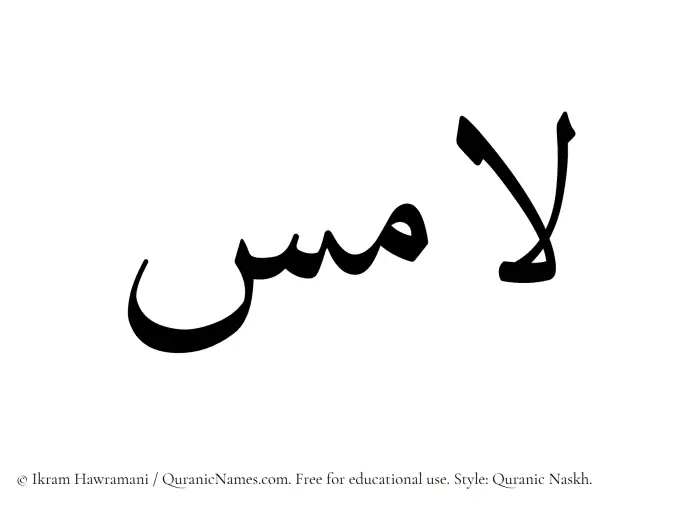 The Muslim name Lamis written in Quranic naskh script