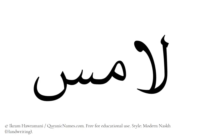 The Muslim name Lamis written in naskh script