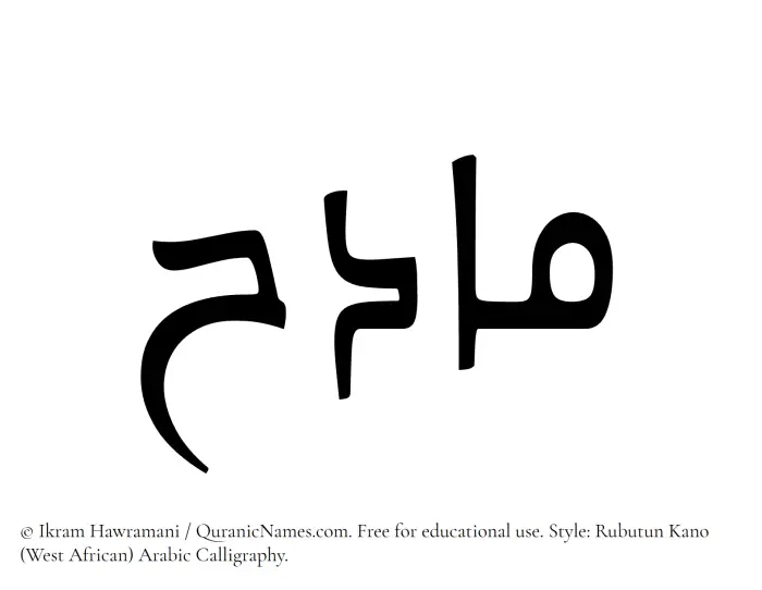 The Muslim name Madih written in Rubutun Kano calligraphic script