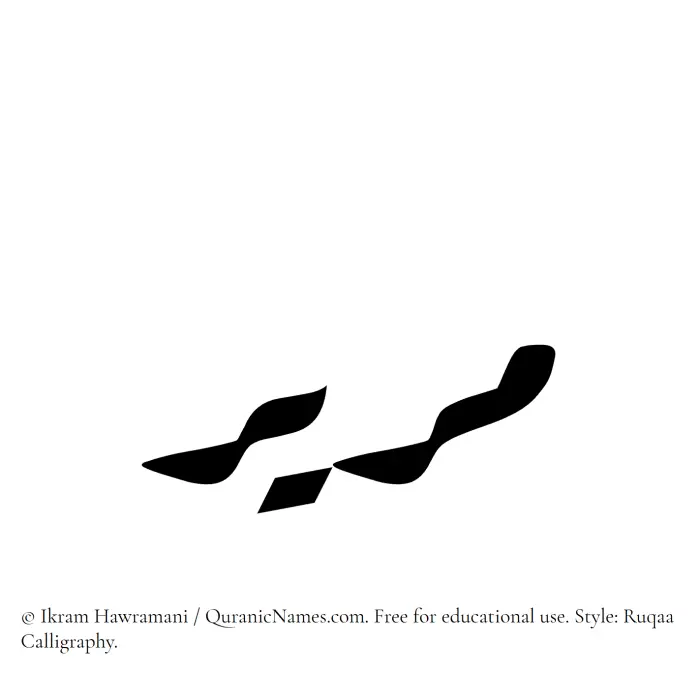 The Muslim name Mareer written in Ruqaa calligraphic script