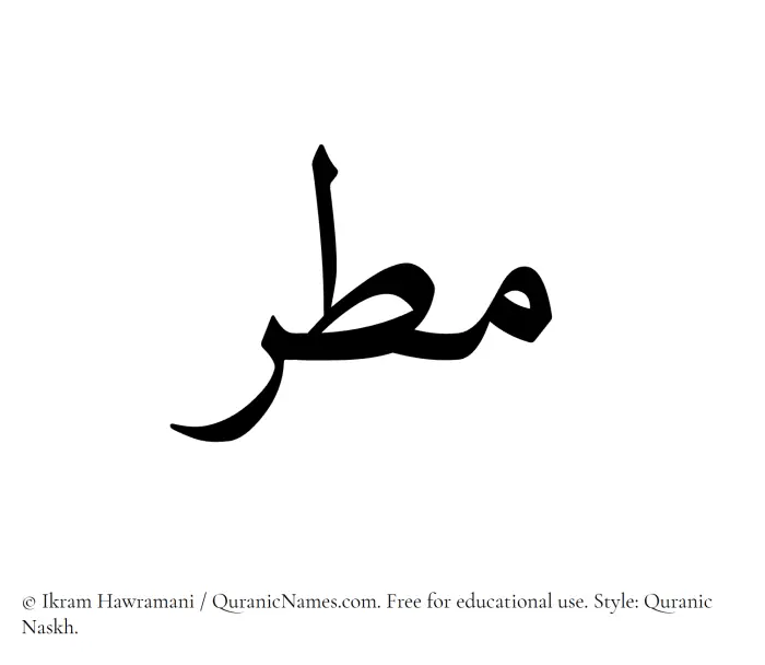 The Muslim name Matar written in Quranic naskh script