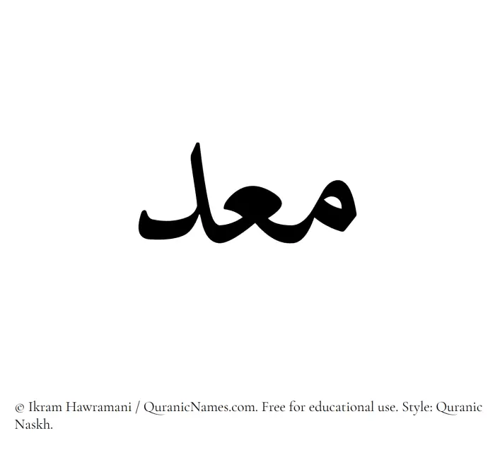The Muslim name Muidd written in Quranic naskh script