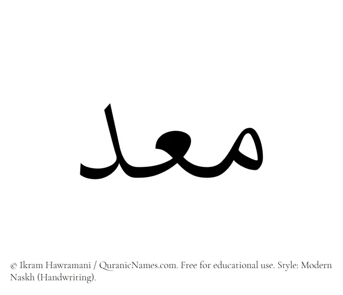 The Muslim name Muidd written in naskh script