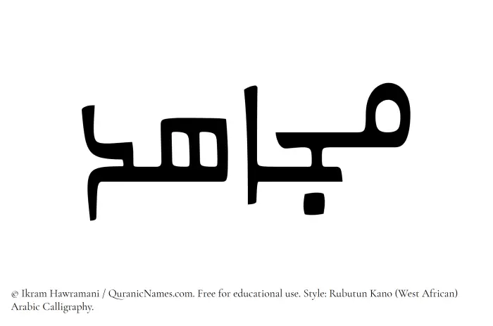 The Muslim name Mujahid written in Rubutun Kano calligraphic script