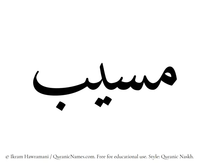 The Muslim name Musayyib written in Quranic naskh script
